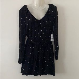 NWT Amuse Society Black Polka Dot Dress S